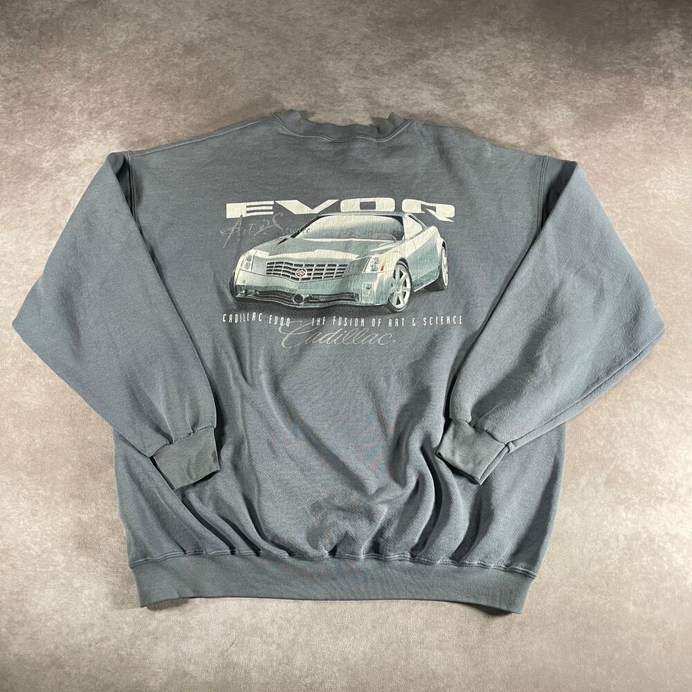 1999 Cadillac Motorsport Evoq Concept Car Crewneck Sweatshirt Gray Size XL VTG